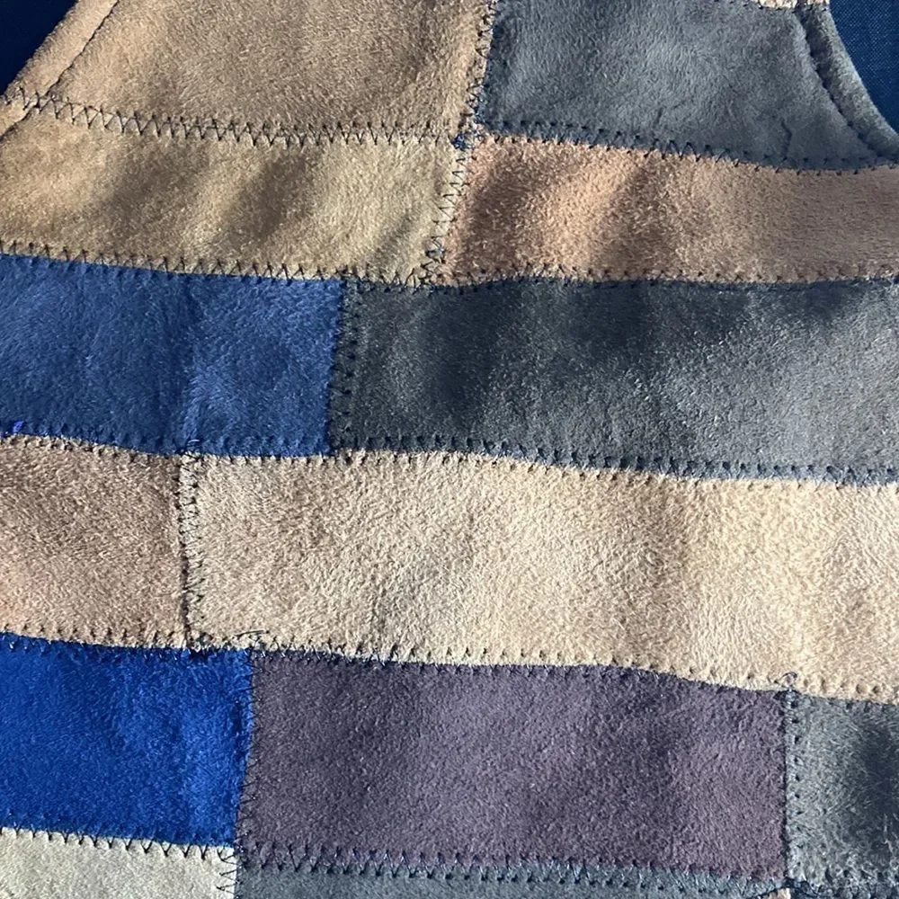Vintage Unisex Union Khaki Leather Patch Vest Size Large